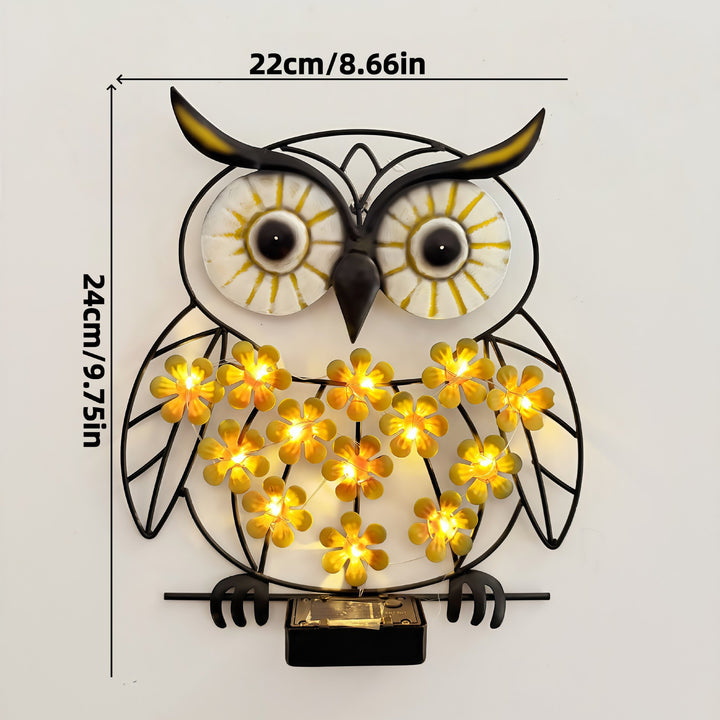 Decorative Metal Bee Wall Light With Integrated Fairy LED String And Solar Power Module Bowlift