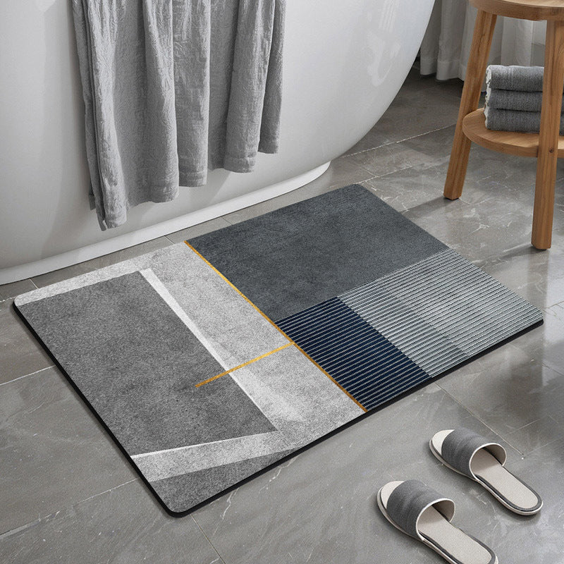 Textured Geometric Bath Mat Bowlift