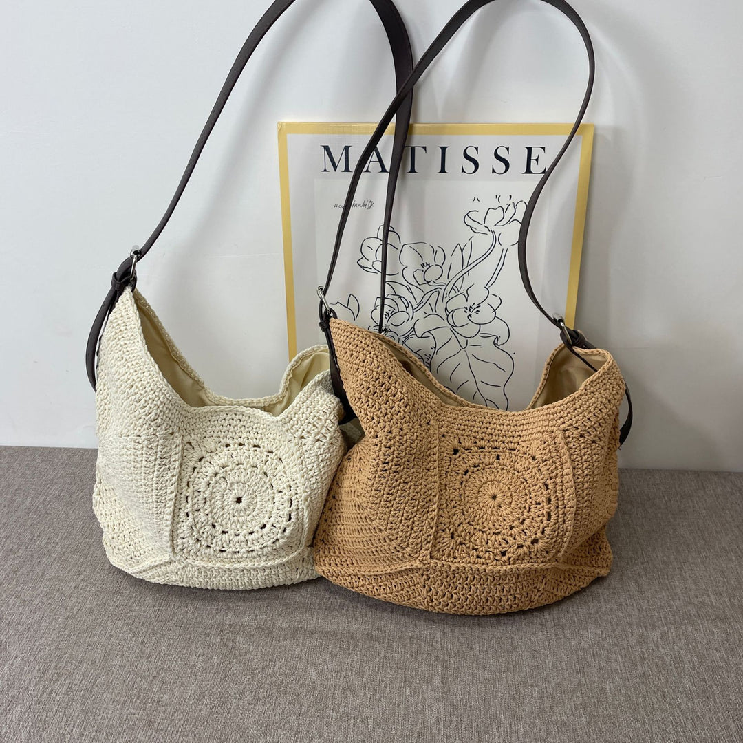 Hand-knotted handbag with leather details Bowlift