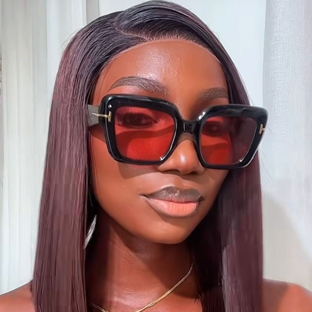 Women's square sunglasses with comfortable plastic frame and UV protection Bowlift