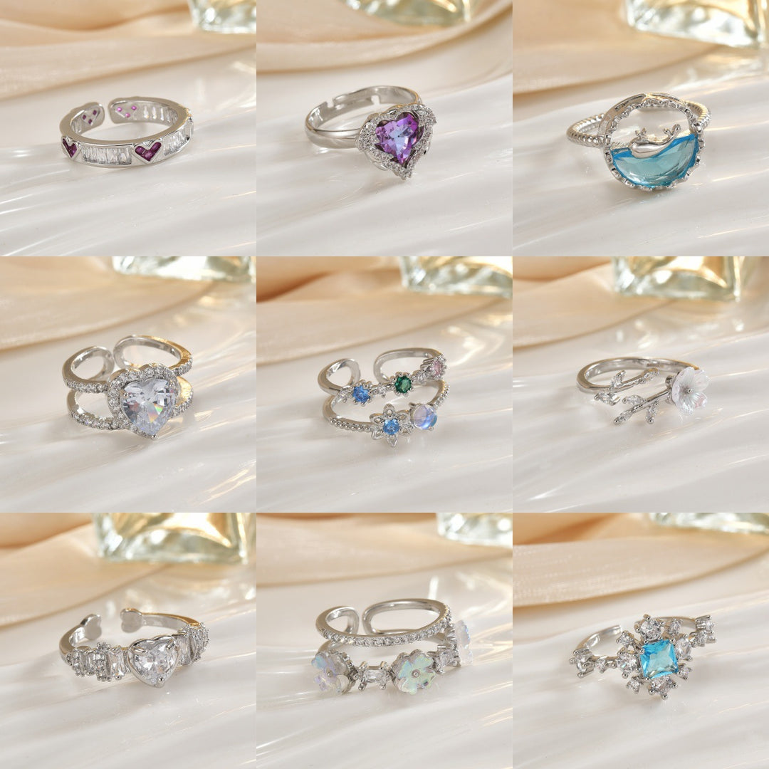 Double-Band Heart Halo Ring With Pavé Accents