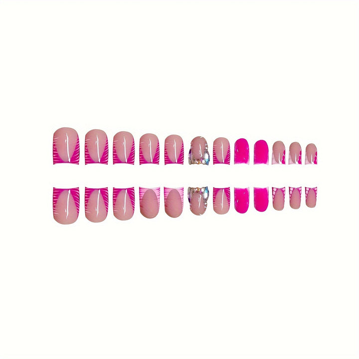 Artistic Press-On Nail Set Bowlift