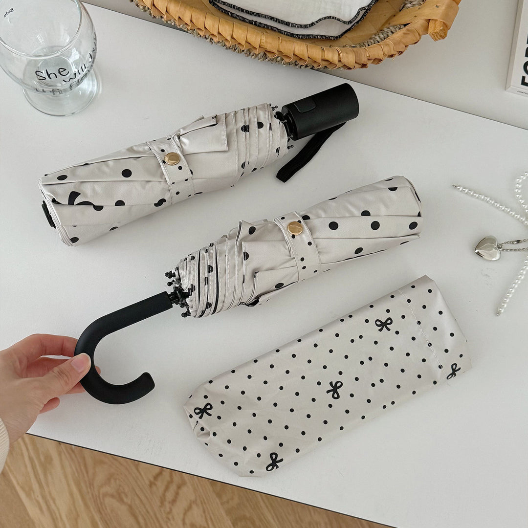 Ladies compact umbrella with stylish polka dot design Bowlift