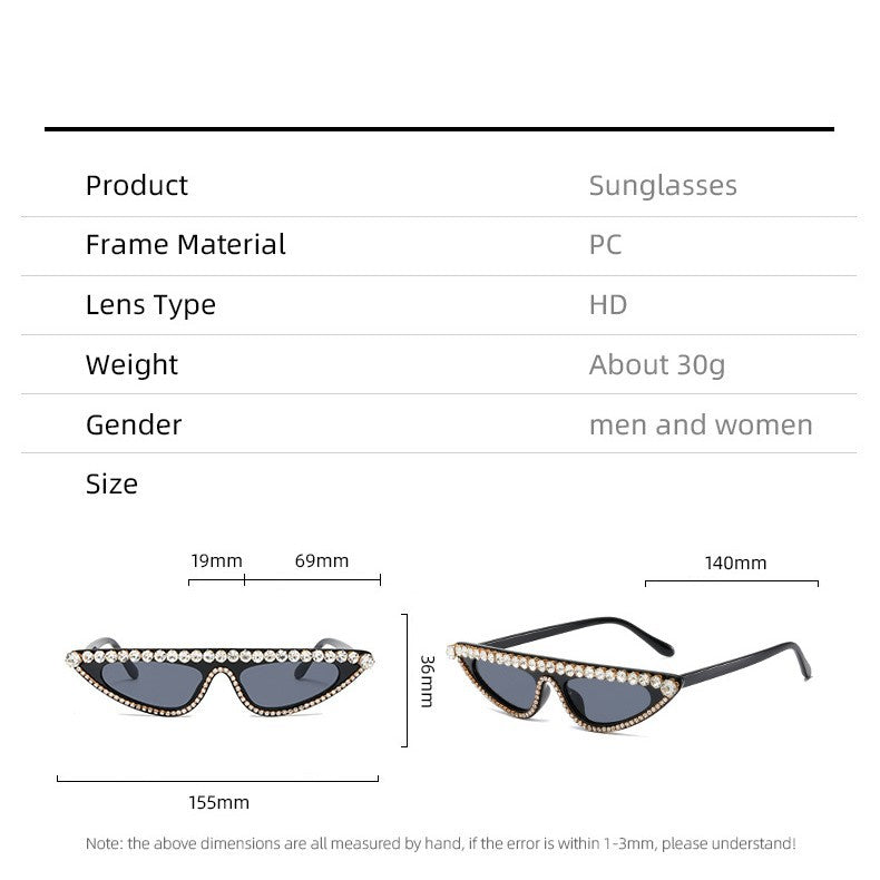 Women's Cat-Eye Sunglasses with Sparkling Stone Accents Bowlift