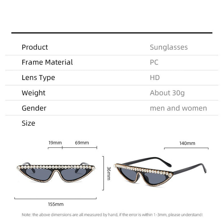 Women's Cat-Eye Sunglasses with Sparkling Stone Accents Bowlift