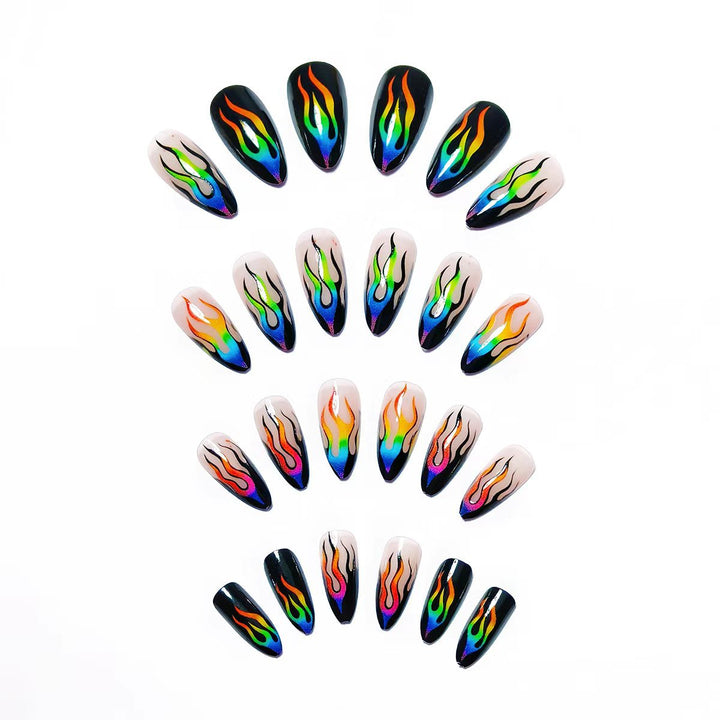 Creative Art Nails with Eye-Catching Flame Design Bowlift