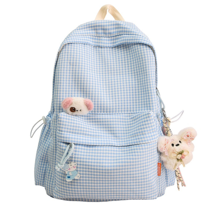 Cute Checked Pattern Backpack