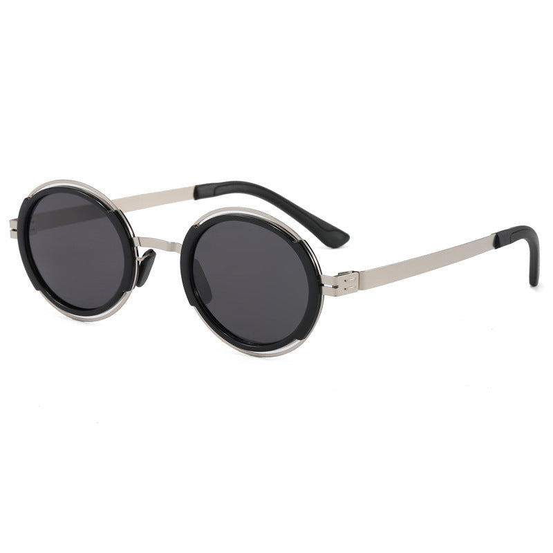 Women's fashionable round sunglasses with elegant metal frame Bowlift