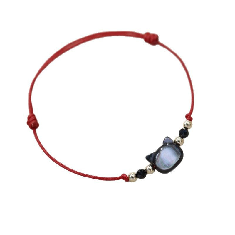 Adjustable Cat-Themed Charm Bracelet Bowlift