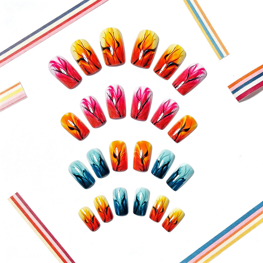 Artificial nails with autumn leaf design Bowlift
