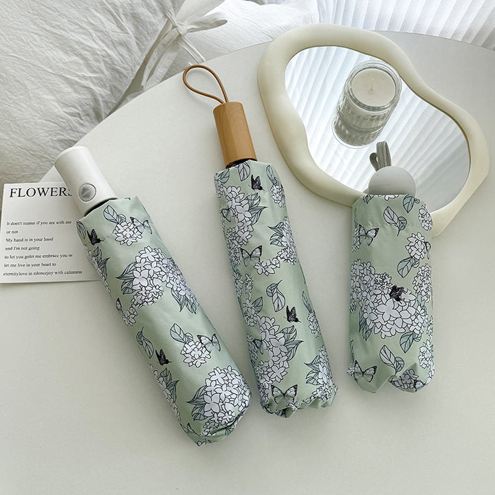 Women's Folding Umbrella with Innovative Floral Design Bowlift
