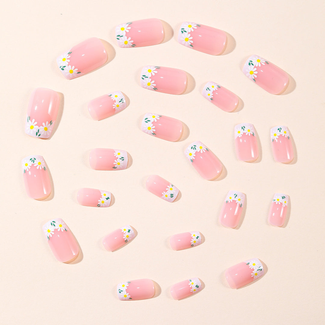 Floral French Tip Nail Art Set Bowlift