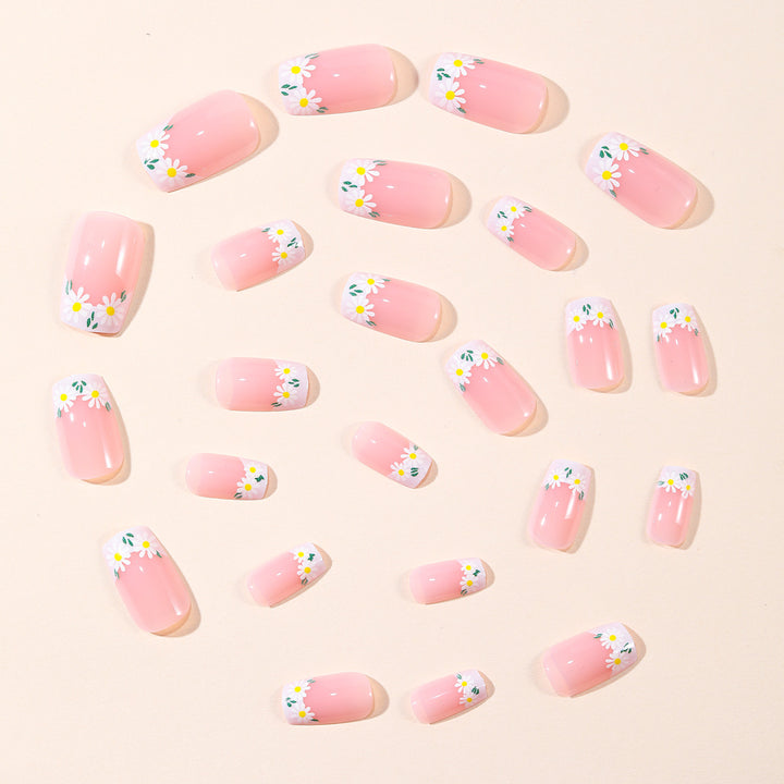 Floral French Tip Nail Art Set Bowlift