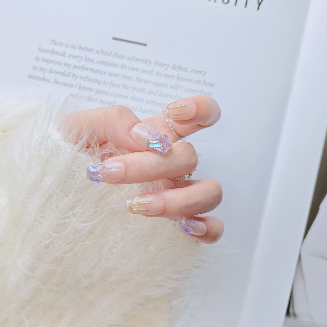 Elegant French Tip Press-On Nails Bowlift