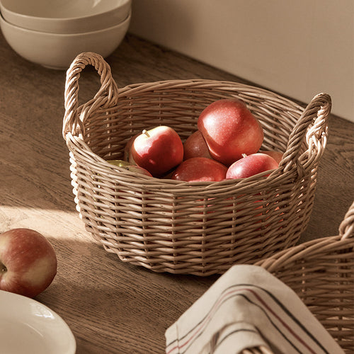 Beef Handcrafted Basket with Handle Bowlift