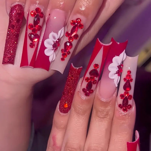 Decorative Rhinestone Press-On Nail Art Bowlift
