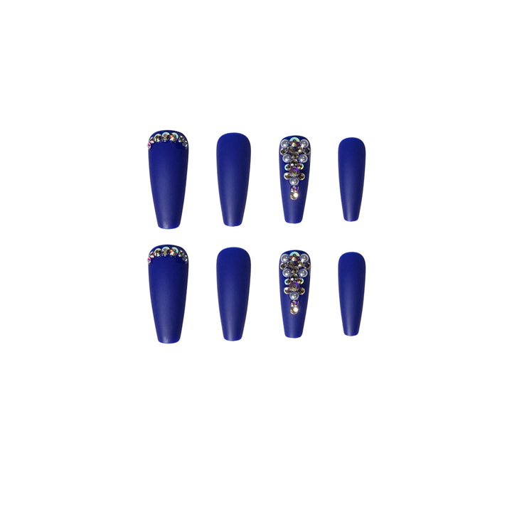 Nail extensions with elegant rhinestone embellishments Bowlift