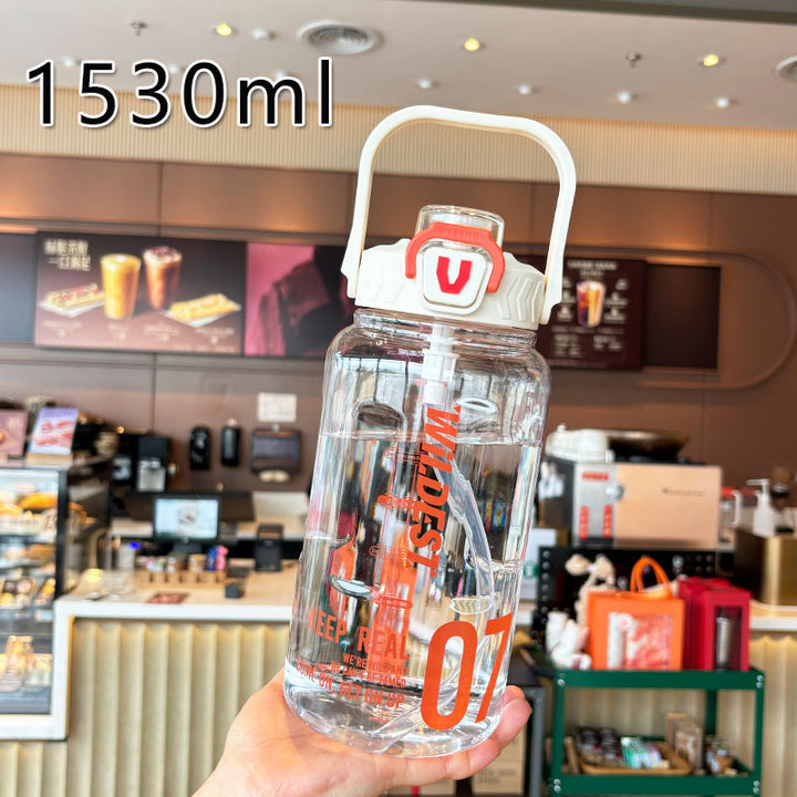 Women’s large water bottle with integrated straw and carrying handle Bowlift