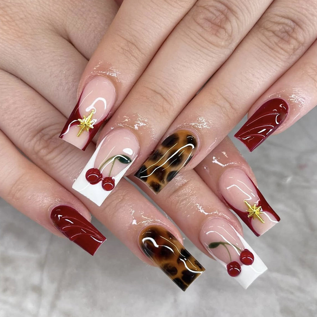 Artistic Cherry Nail Extensions Bowlift