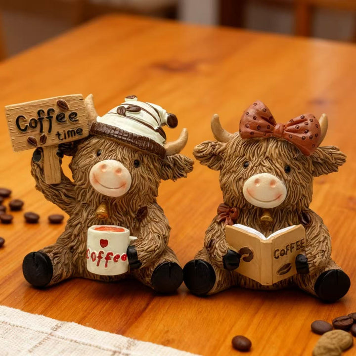 Decorative Highland Cattle Coffee Figure Bowlift