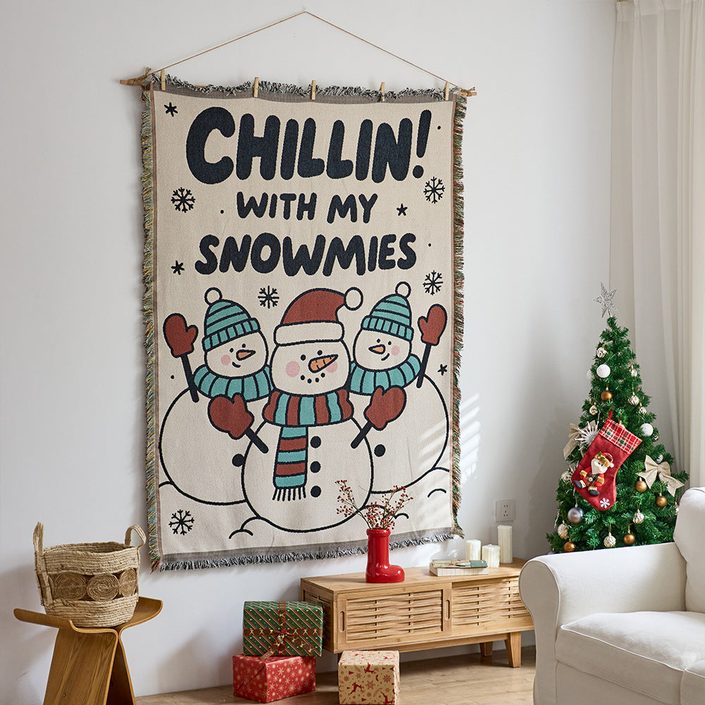 Festive Cartoon-Themed Tapestry