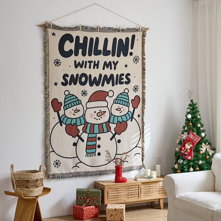 Festive Cartoon-Themed Tapestry
