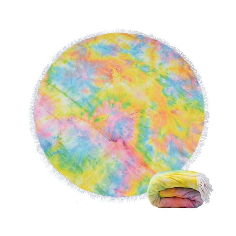 Ladies round beach blanket with fringes Bowlift