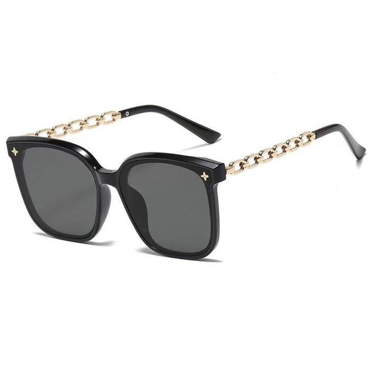 Women's extra-large sunglasses with fashionable chain frame Bowlift
