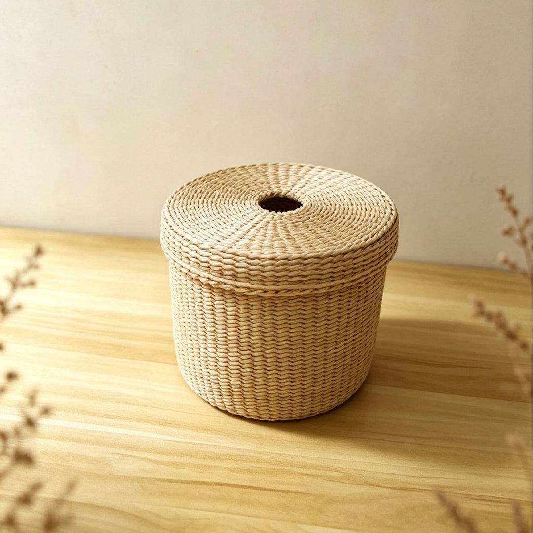 Decorative Woven Tissue Box Cover Bowlift