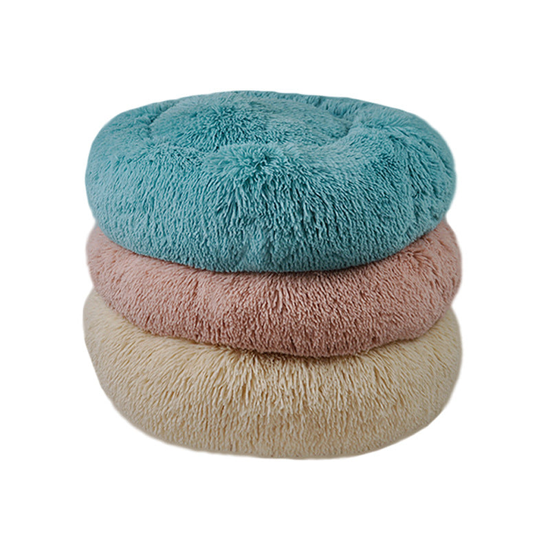 Round Luxury Plush dog bed