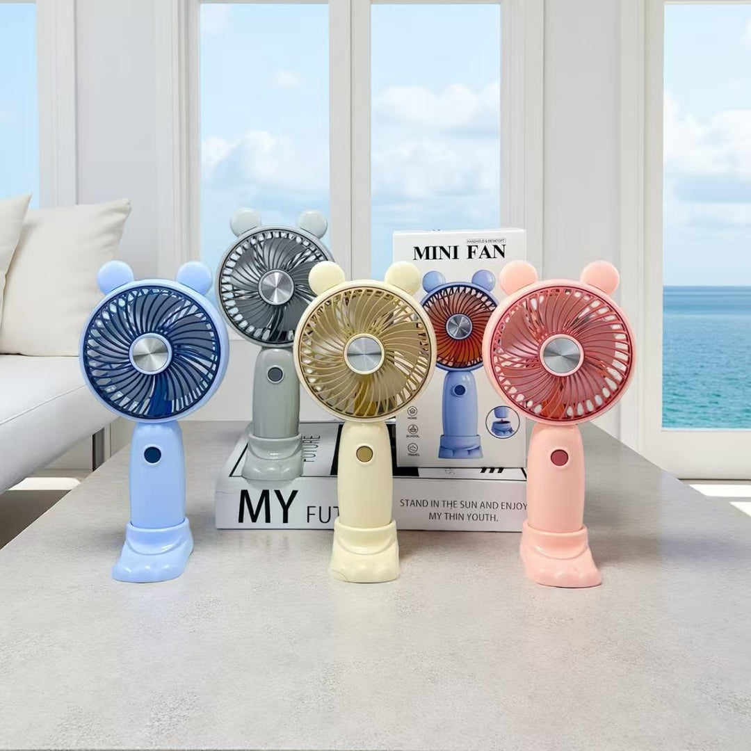 Ladies Portable Hand Fan in playful Bear Design Bowlift