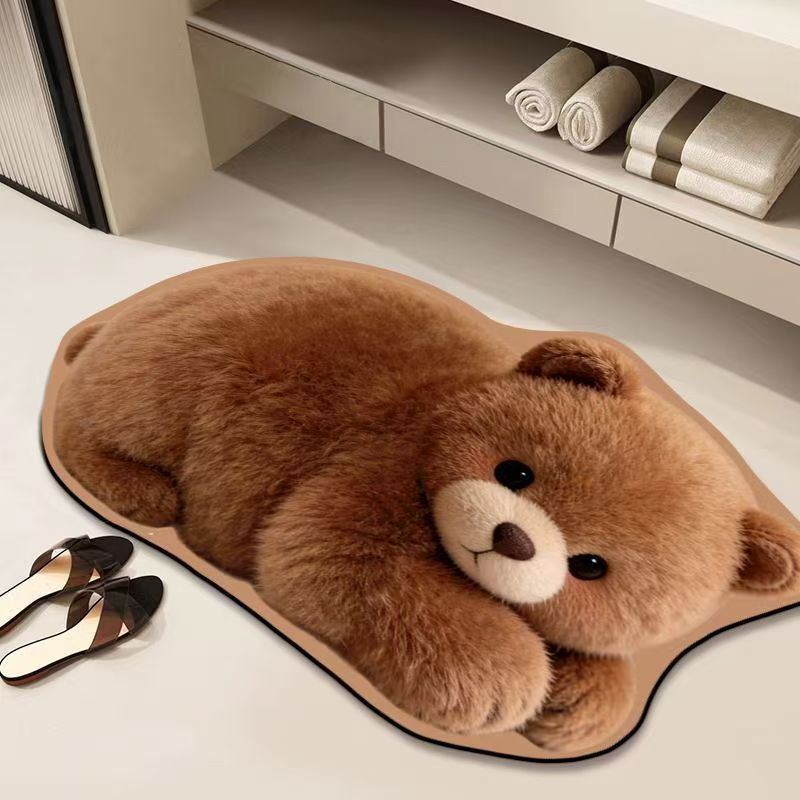 Realistic Lion Cub Shaped Floor Mat