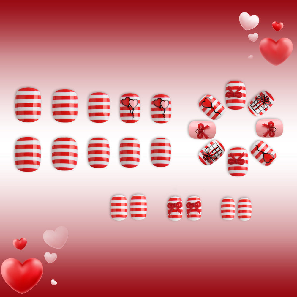 Festive Heart and Balloon Nail Art Set Bowlift