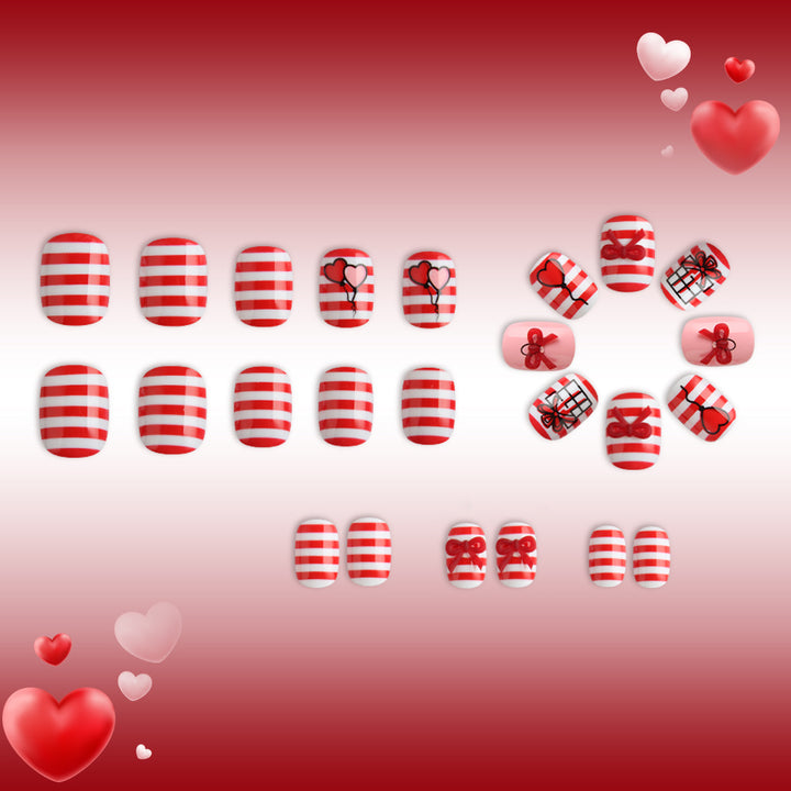 Festive Heart and Balloon Nail Art Set Bowlift