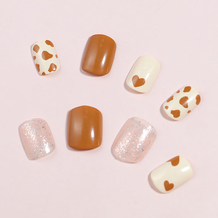 Artistic Press-On Nail Set with Modern Geometric Designs Bowlift