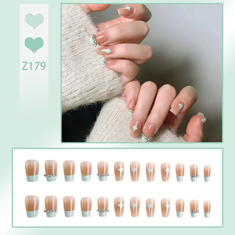 Acrylic nail set with elegant geometric decorations Bowlift