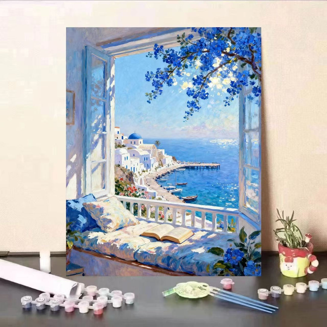 Scenic Coastal View Paint by Numbers Art Kit Bowlift