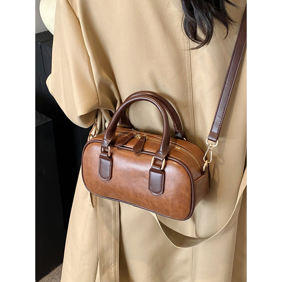 Vintage-Inspired Leather Satchel Bowlift