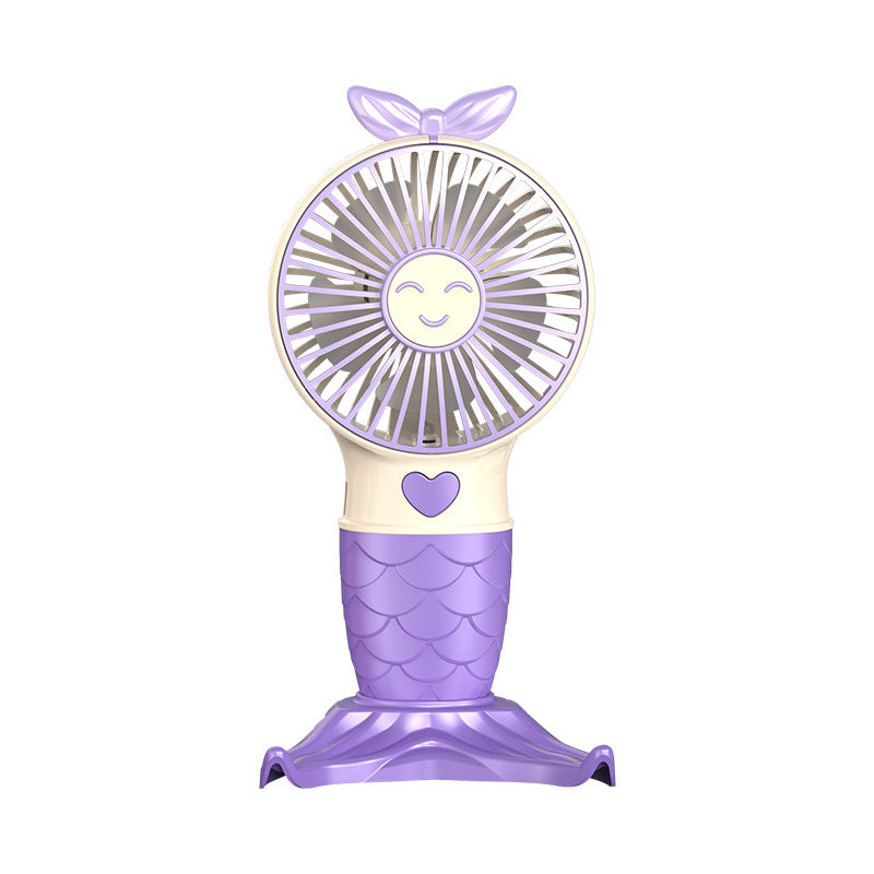Portable Mermaid-Themed Handheld Fan Bowlift