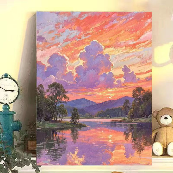 Floral Cat-Themed Canvas Wall Art Bowlift