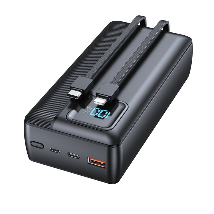 Powerbank with Integrated Charging Cable and LED Display Bowlift
