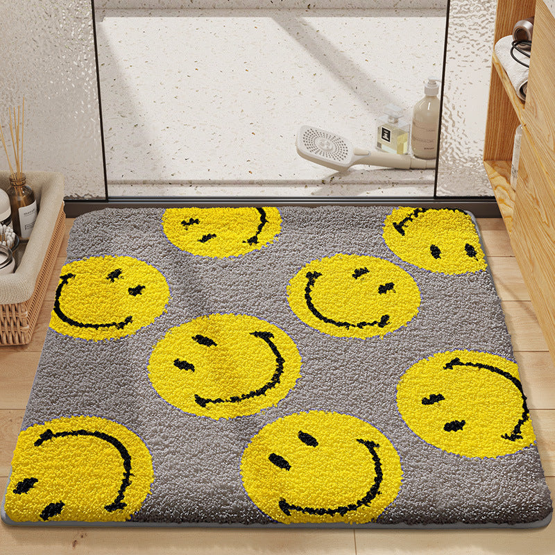 Cheerful Smile Face Bath Mat Bowlift