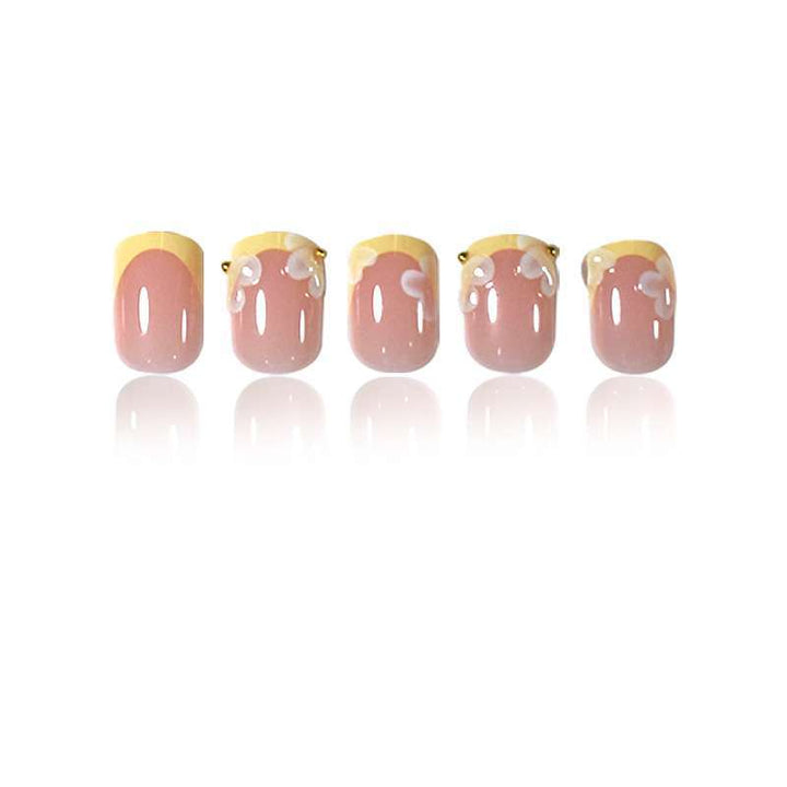 Premium Glossy French Tip Nail Enhancements Bowlift