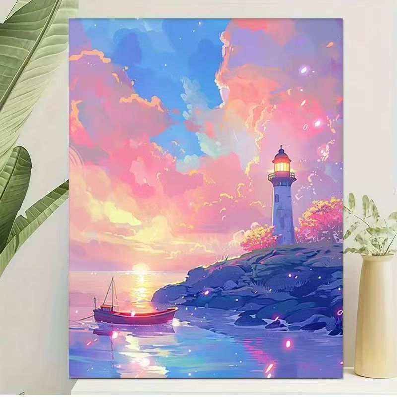 Scenic Lighthouse Canvas Wall Art Bowlift