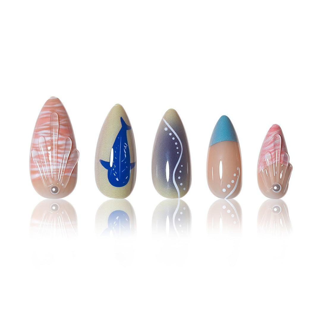 Artistic Marine-Inspired Nail Design Bowlift