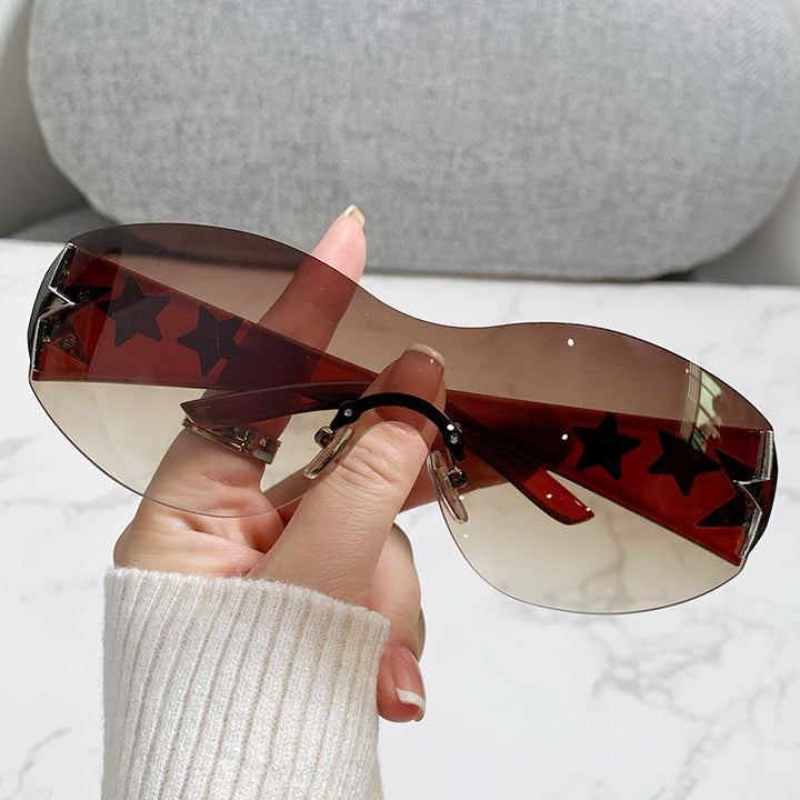 Women's stylish sports sunglasses with half-frame and striking star accents Bowlift