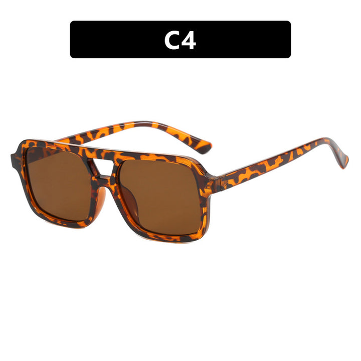 Women's modern square sunglasses with protective UV filter and transparent frame Bowlift