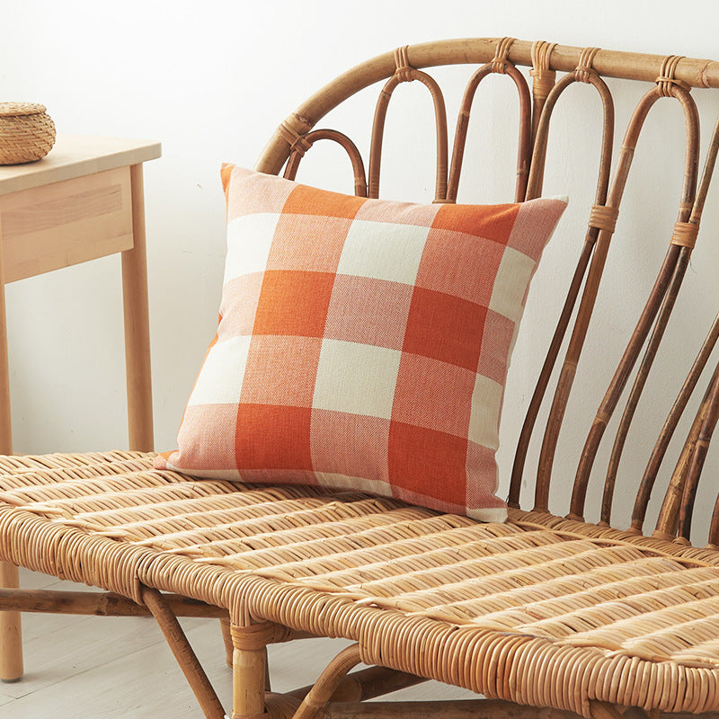 Textured Plaid Decorative Pillow