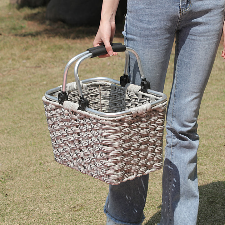 Women's Portable Shopping Basket with Aluminum Handle Bowlift