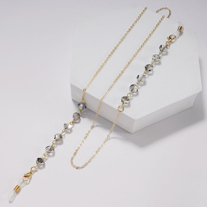 Elegant Crystal Beaded Glasses Chain Bowlift